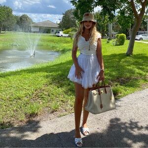 Brown and Beige Handbag